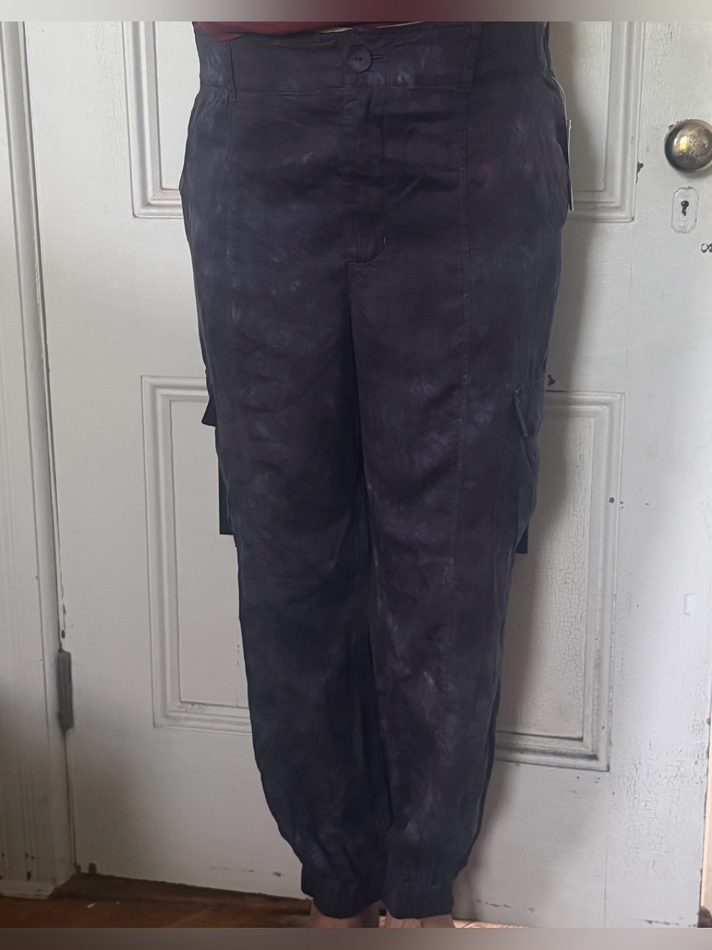 Cloth & Stone Anthropologie Purple Tie-Dye Cargo Joggers with tags never worn Sm